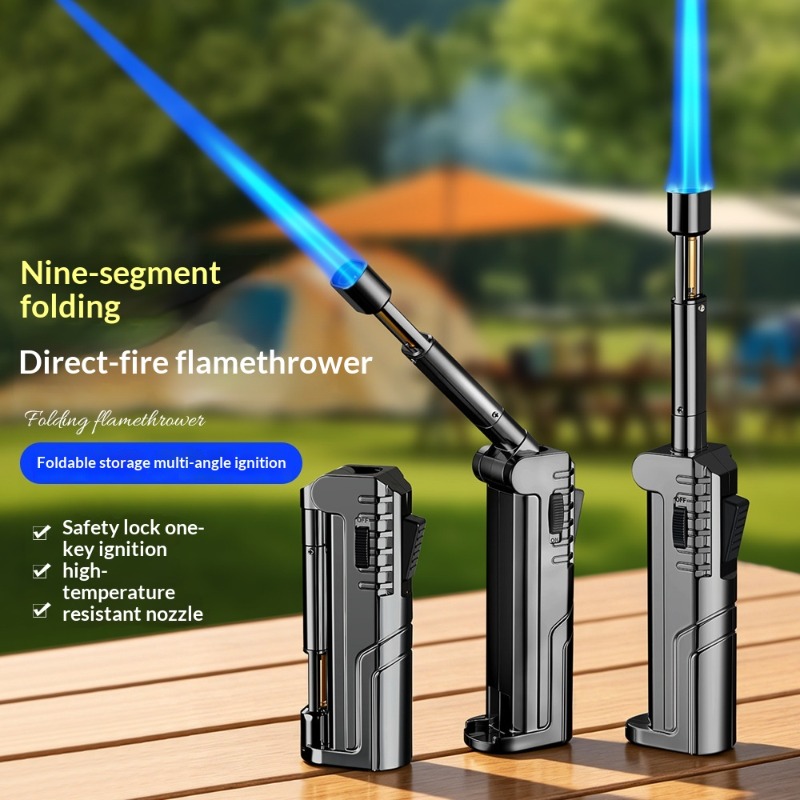 Fire Piston Starter - 2026 Foldable Nozzle High Firepower Windproof