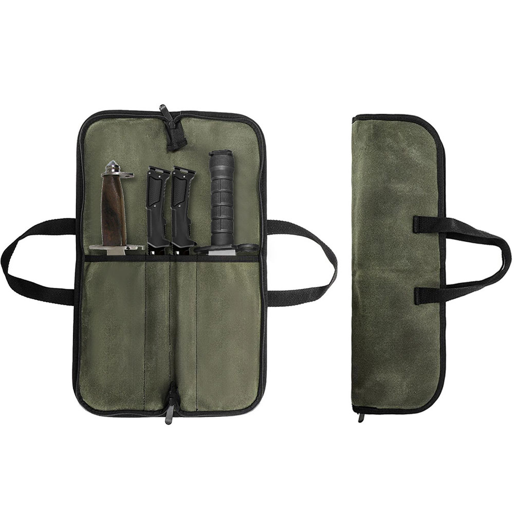 Camp Knife Multi - Waxed Canvas Knife Roll Bag Multi