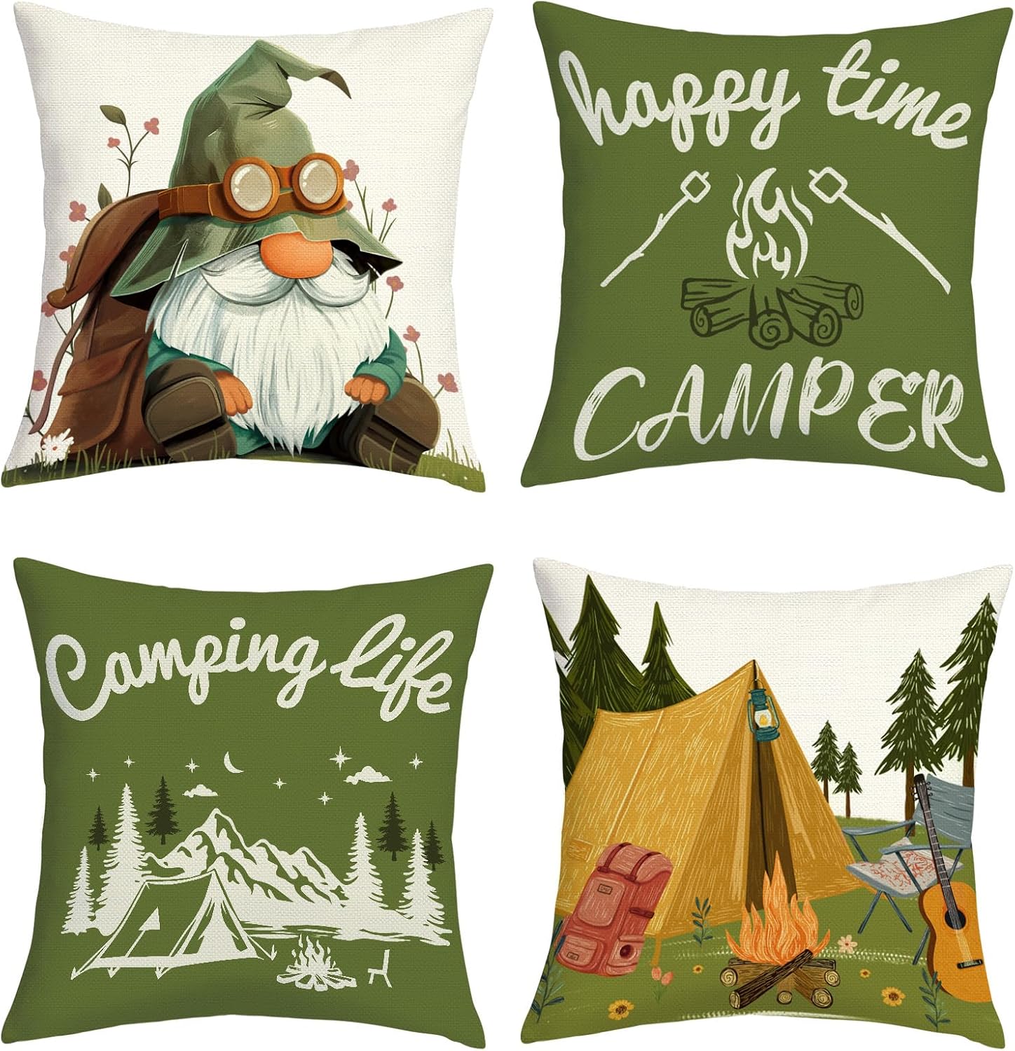 Group of 4 Camping Throw Pillo - огляд і ціна Outdoor Adventure Group
