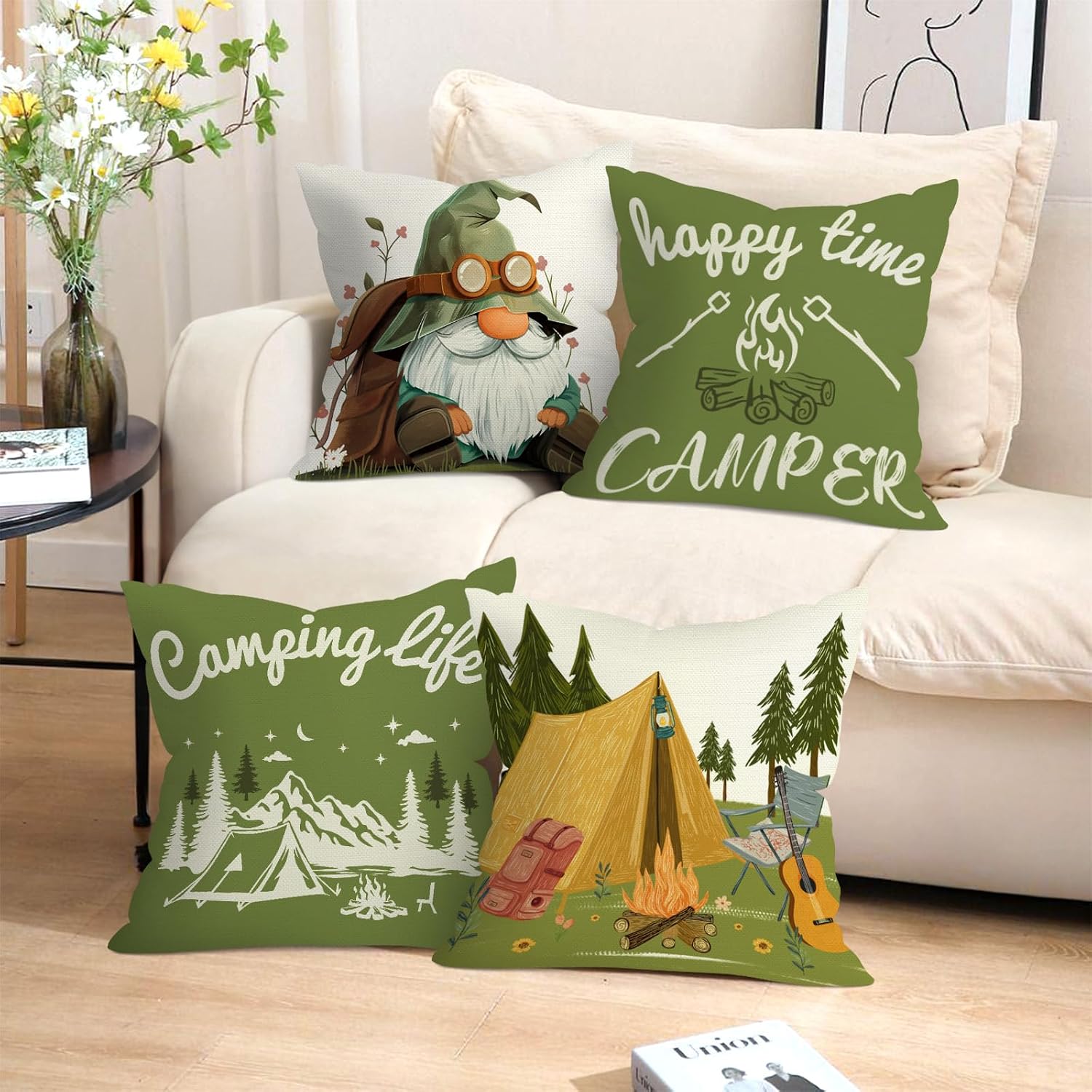Group of 4 Camping Throw Pillo - огляд і ціна Outdoor Adventure Group